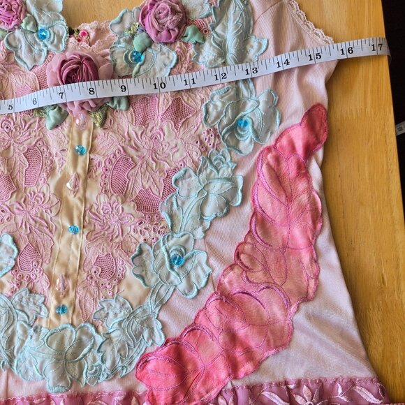 Pink Rose Boudoir Blouse | Roselani Jasmin | Size Small - Medium - Picture 8 of 10